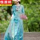 Hengyuanxiang Rock für Frauen im Sommer Literary Retro große Größe Schlankes Baumwollwäsche Kleid Fett MM Spleiß Casual Temperament Leine lange Bildfarbe M [95-120jin [Jin entspricht 0,5 kg]]