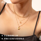 FENS Jewelry 18K Gold Necklace Women's Inlaid Citrine Topaz Neck Jewelry Birthday Gift 1 Carat