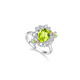 Muye natural colored gemstone 925 silver peridot colored gemstone ring firefly ring original design colorful gemstone ring 11-12# 2.12 carats