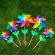 Onevan Windmühle Bunte Outdoor -Dekoration Plastik Big Windmill Spielzeug handgefertigtes Farbfarbs rotierende Requisiten Kinder Handheld kleine Windmühle verdickte 10 Packungen (farbenfrohe 32 cm mit 60 cm Holzstangen)