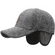 Winter leisure winning baseball cap middle-aged and elderly autumn and winter hat warm ear protection cotton hat outdoor sports peaked cap gray adjustable