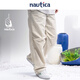 nautica white sail Citygirl light splash Japanese loose thin parachute casual trousers for women 41PW21 Silver Cloud Khaki 12X M