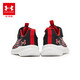 Under Armour [Real payment for 699 free running shoes] Children's sports shoes comfortable and versatile Velcro contrasting casual shoes for boys and girls Black/Red 33