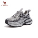 Camel (CAMEL) Dilireba's same style Silver Moon retro dad shoes heightening men's and women's shoes sports casual shoes couples same style L24A283742 women's gray/gun/black 36