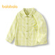 Balabala baby shirt long-sleeved baby top thin autumn clothing literary boys and children yellow green 41122 73cm