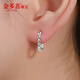 Jin Duoxi Pt950 platinum earrings for women platinum earrings horseshoe U-shaped car flower earrings earrings for men and women New Year's Valentine's Day gift square earrings about 1.6-1.8 grams