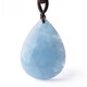 DL 1998 Pangdonglai Calidad Aquamarina Costilla de piedra cruda una parcela Collar colgante de colgante en forma de gota de hielo Hombres y mujeres G5009