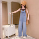 Girls denim overalls 2025 new children's fashionable autumn clothes Korean version of street big children's suspender pants overalls 160