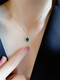 Caizhi white small C Korean gold 14K gold necklace retro personalized oval large green zirconium diamond pendant clavicle chain separate pendant one without chain