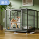 Dog cage small dog indoor stainless steel cage with toilet Shiba Inu Corgi pet cage dog fence thick and reinforced 96#956479cm classic black