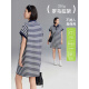 Cloud Life [Naval Dress] polo collar striped loose straight skirt L9719SX white and blue stripes 300G Roman pull rack M (height 150-160cm, weight within 110)