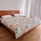 Yun color quilt quilt, double air-conditioned quilt, summer cooling quilt, washable bed cover, single piece autumn and winter cushion quilt, red flowers and green willows, 90cmx200cm (single bed cover)
