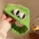 Danqin cute big eyes face wash headband women's facial mask wash special cartoon plush headband winter headband headwear green elastic