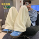 Ptat pantalon de coton paresseux lâche droit pour hommes en hiver épaissie du nord-est extérieur pantalon décontracté et pantalon chaud k9901jr brun foncé xl