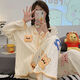 Xuanmulin style pajamas for women in spring and autumn cardigan long sleeves sweet cartoon loose plus size princess style thin home clothes 9207 Dingdang Cat M Recommended 80-100Jin [Jin equals 0.5 kg]