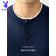 PLAYBOY Premium Sheep Wool & Modal Old Money Style Contrast Color Henley Collar Sweater Men's Spring and Autumn Skin Friendly Sweater Men Black M