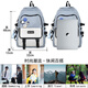 Sac à dos de Langfei pour sac à dos masculin pour les élèves du collège et les collèges du secondaire Sac école grande capacité pour femmes de voyage Business ordinateur portable bleu grande taille + pendentif + badge aléatoire