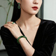 Pure Heart Stone Hetian Jade Bracelet Women's Oily Jasper Slightly Black Spinach Green Jade Bracelet Inner Diameter Approximately 55-56mm