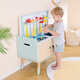 Hape play house toys Children's kitchen picture book shelf sofa chair storage cabinet furniture two-in-one gift for boys and girls Transform into the kitchen 3-8Y