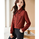 Recommended outfits for the coming winter: red and black stitching design, niche fashion slimming petite women’s shirt 11 red M