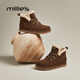 Miaoli Snow Boots Женские плоские плюшевые шлюзовые кружев