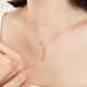 Ming brand jewelry yellow 18K gold necklace color gold eight-pointed star set chain gift for women CSR0247 pricing chain length about 42+3.5 cm about 1.12-1.21 grams