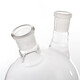 Beifote two-necked flask, straight and slanted, two-necked, round-bottomed, high temperature resistant thickened high borosilicate round-bottomed flask, reaction flask, laboratory glass instrument, slanted mouth 100ml*19*19