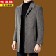 Hengyuan Xiang Sheep Cashmere Coat Men's Mid-Length Removable Goose Down Liner Thickened Sheep Wool Warm Woolen Coat Men's Khaki M 170/48