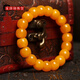 Chengyuanxiang CREORISETIN with certificate, authentic beeswax bracelet, natural natural Russian material, white flowers, old-style bracelet, chicken oil yellow amber bucket bead bracelet, Russian material floating white flowers