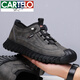 CARTELO high-end brand men's shoes new genuine leather soft sole leather shoes men's plus velvet cotton shoes casual shoes outdoor non-slip hiking shoes new 9226 gray cotton shoes 43