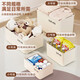 Baicaoyuan portable desktop storage box miscellaneous snack storage basket storage box kitchen toys with lid dark small milk coffee color