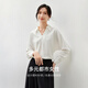 Shandubila French white shirt women's autumn new temperament commuter interview top fashionable design shirt white M