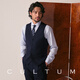 CULTUM【可机洗免熨烫】商务正装马甲男通勤修身西装马夹背心 纯黑色 XS (48B)