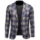 YISHION spring and autumn new fashion design classic plaid suit jacket men's trendy slim temperament versatile casual picture color M 90-110