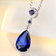 Six-maru sapphire pendant for women, colored gemstone, tanzanite necklace, sterling silver plated with 18k gold, fashionable color precious gift