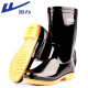 Pull back rain boots men's mid-high tube fashionable waterproof non-slip wear-resistant water shoes rain boots rubber shoes 827 medium tube 42