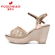 Fugui Bird Talals Sandals Chaussures féminines NOUVEAU ÉTÉ SUMPRE CALAGE HEURS HEURS FEMMES CHAPACLES À TAQUE FEMMES PLAGIE IMPLICATEUR OPENS TOOD TOAD TOOD SOGNE FEMME CHARMAGNE Talons talons 8,5 cm 37