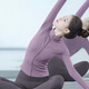 Shuangxiu small waist yoga jacket for women, beautiful autumn and winter Pilates training clothes, red new sports fitness long-sleeved top, Begonia Purple (size is too small, it is recommended to go up one size)) L 98-108