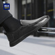 Heilan House (HLA) Men's Shoes Casual Leather Shoes Slip-on Business Casual Slip-On Toe-Layer Cowhide Shoes Men Black 41