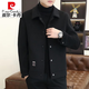 Pierre Cardin high-end double-sided woolen coat men's short jacket men's autumn and winter casual woolen coat men's top khaki (double-sided woolen coat) XL (136-155Jin Jin equals 0.5kg)