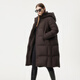 Tambor down jacket women's long fashion casual versatile warm thickened hooded bread jacket 530836Z Elephant Coffee 165