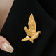 QUAMER gold store style light luxury gold bird dove jacket suit retro brooch pin gold dove brooch