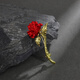 This rose brooch for men is a high-end corsage for a suit, a fashionable accessory badge, a practical groomsman lapel pin for men, and a red rose brooch for men.
