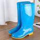 Qisiman Nouveau tube moyen Plus Velvet Boots de pluie Bottes de pluie Chaussures imperméables Chaussures en caoutchouc Overshoes Bottes d'eau Fomes Fashion Adulte Adulte Anti-Slip Bottes de pluie du tube Sky Bleu Mid-tube [Velvet gratuit] 37