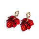Qlady temperament red flower earrings female temperament high-end earrings for women 2024 new niche light luxury New Year earrings