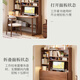 Huixun folding desk bookshelf bookcase integrated solid wood household children's study table small apartment bedroom space-saving computer table walnut color #folding desk + bookshelf 80cm*60cm*75cm total height 175cm