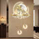 Dessinant l'entrée de luxe légère moderne de la ville, peinture de décoration lumineuse, couloir tridimensionnel, couloir, peinture de lumière murale à LED, nouvelle peinture de paysage chinois, ZP3880 [Fulu Jinshan] 60 * 99cm Paint LED (Power Bank Model + Remote Control)