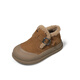 Saturday Children's Shoes Winter New Children's Cotton Shoes Simple and Versatile Winter Shoes Girls' Birkenstock Shoes Plus Velvet Camel 33