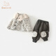 Banxidi Girls Suit Autumn and Winter Clothing 2025 New Children's Jacket Pants Plus Velvet Padded Clothes Baby Winter Children's Clothing Beige 80
