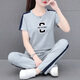 NY-EMMA-Sportanzug für Frauen mit kurzärärmigem Sommer-High-End-modisch altersreduzierender Cotton Cason und modischer Quadrat-Tanzanzug mit zweiteiler Set 692 Orange (Hosenanzug) XL (Empfohlen 110-125 Jin [Jin gleich 0,5 kg]))